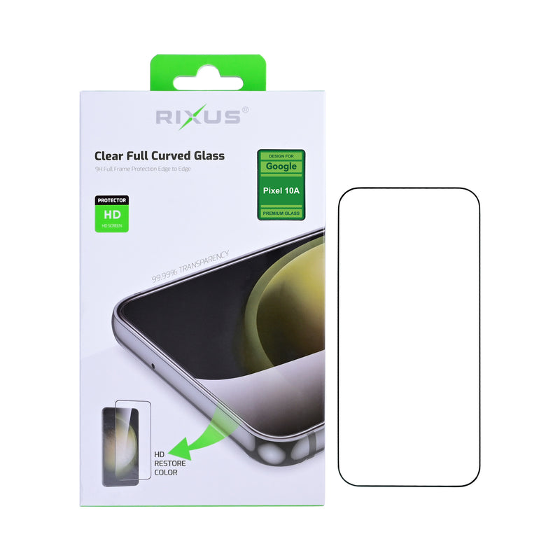 Rixus Clear HD Full Curved Edge Tempered Glass For Google Pixel 10a