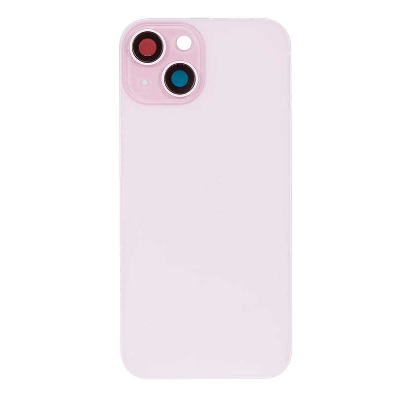 For Apple iPhone 15 Plus Back Glass Without NFC, Enlarged Camera Frame Pink Compatible