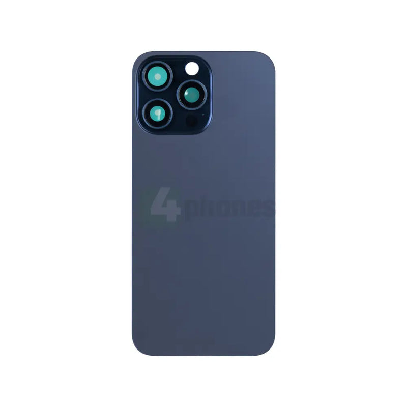 For Apple iPhone 15 Pro Back Glass Without NFC Enlarged Camera Frame Blue Titanium Compatible Back covers