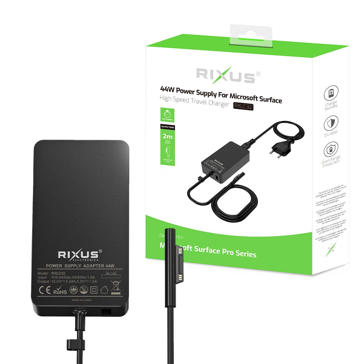 Rixus RXLC32 Microsoft Surface Ladegerät 44W