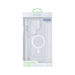 Rixus Anti Schock Gehäuse TPU mit MagSafe für Samsung Galaxy S24 Ultra 5G Transparent