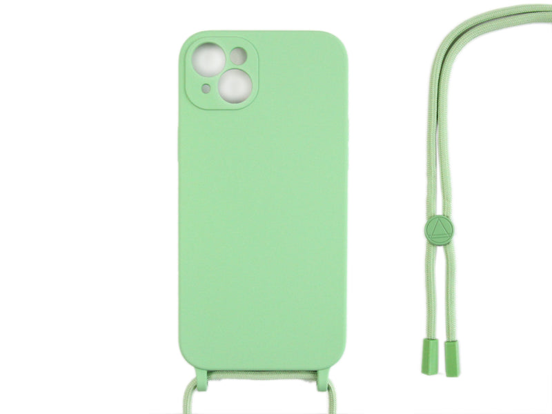 Rixus TPU Halskette Cord Abdeckung For Apple iPhone 15 Plus Matcha