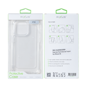 Rixus Anti-Burst Tasche For Apple iPhone 15 Transparent