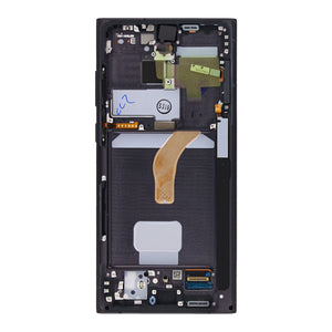 Samsung Galaxy S22 Ultra S908B Display und Digitizer mit Rahmen Phantom Schwarz Service Pack