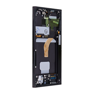 Samsung Galaxy S22 Ultra S908B Display und Digitizer mit Rahmen Phantom Schwarz Service Pack