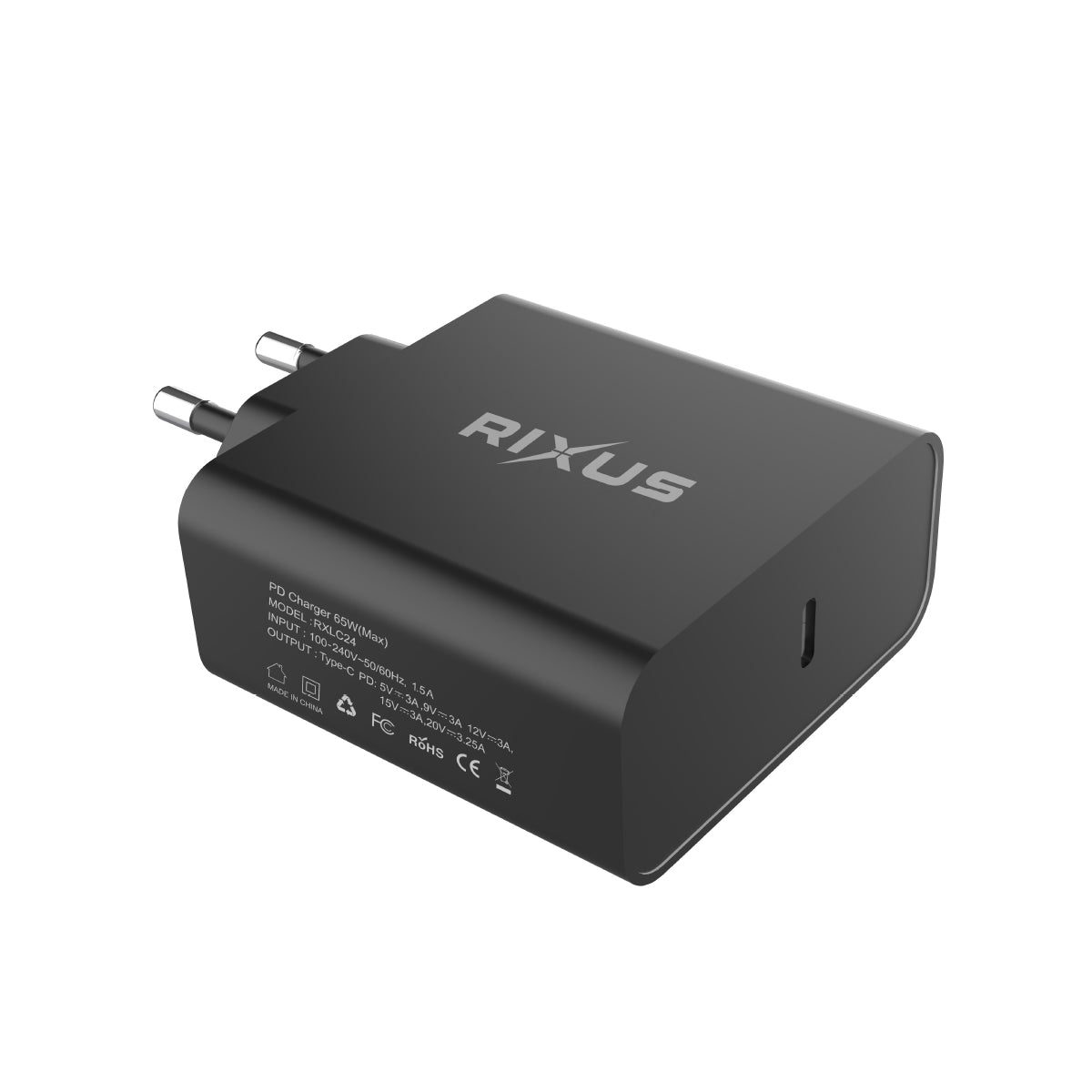 Rixus RXLC24 Universal USB-C Ladegerät Schwarz