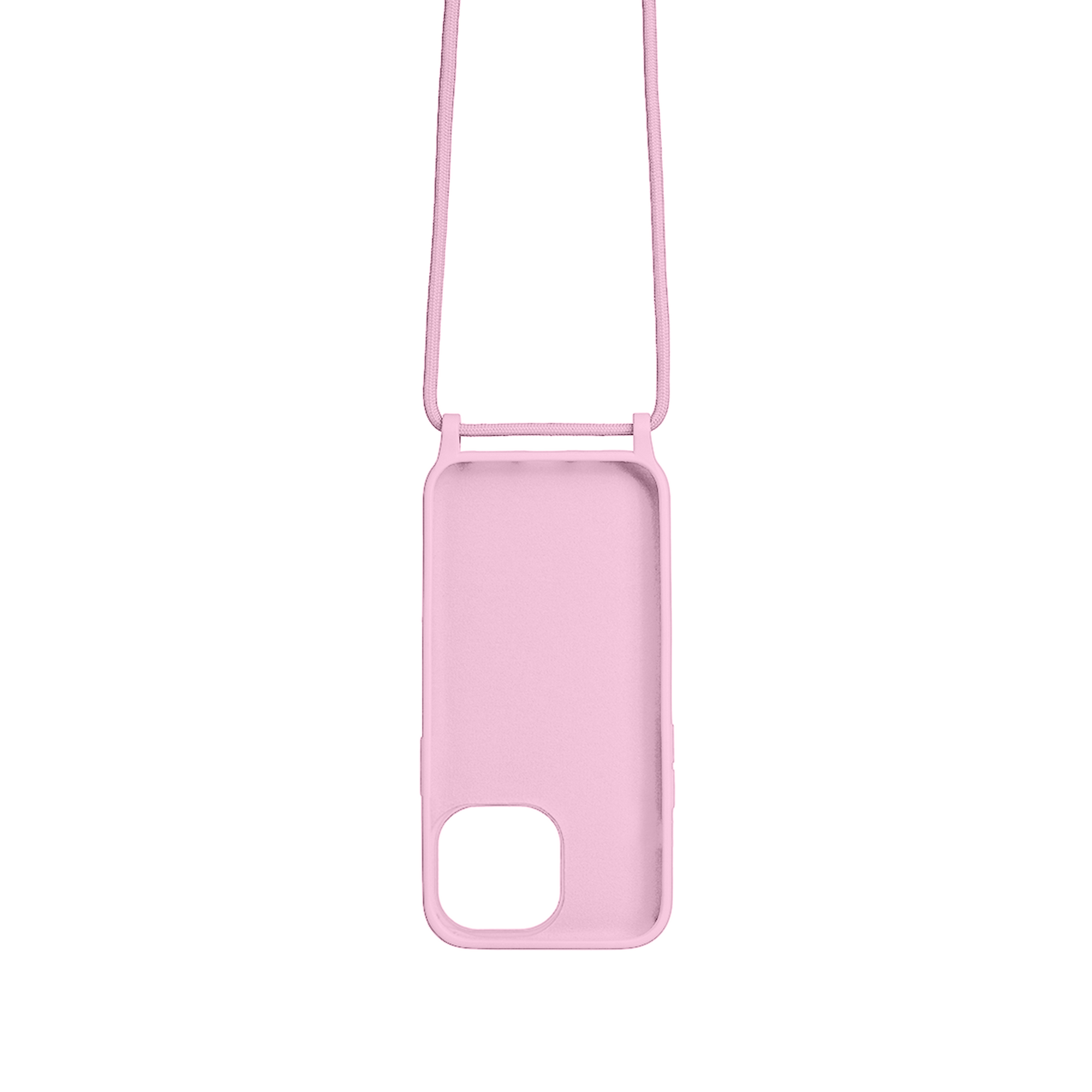 Rixus TPU Halskette Cord Abdeckung For Apple iPhone 15 Rosa