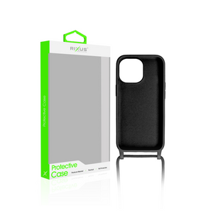 Rixus TPU Halskette Cord Abdeckung For Apple iPhone 15 Pro Schwarz