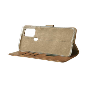 Rixus Bücherregal für Samsung Galaxy A21s Hellbraun