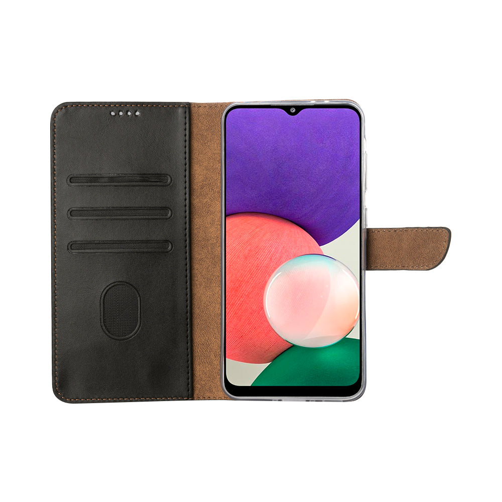 Rixus Bücherregal für Samsung Galaxy A22 5G Schwarz