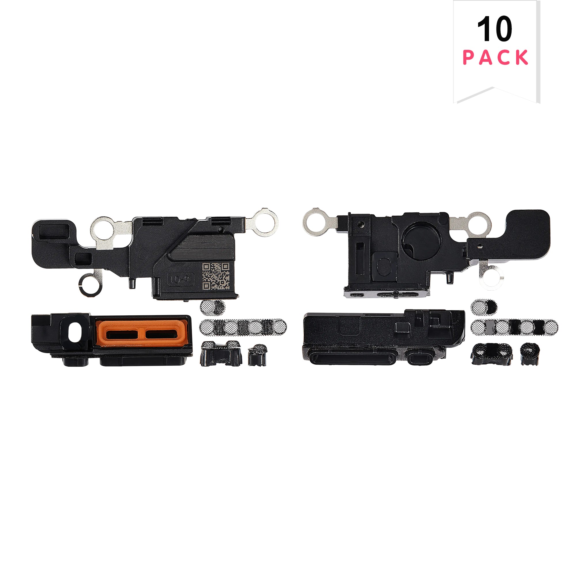 For Apple iPhone 16 Lautsprecher und Mikrofon Mesh Set Schwarz Kompatibel (10pcs)