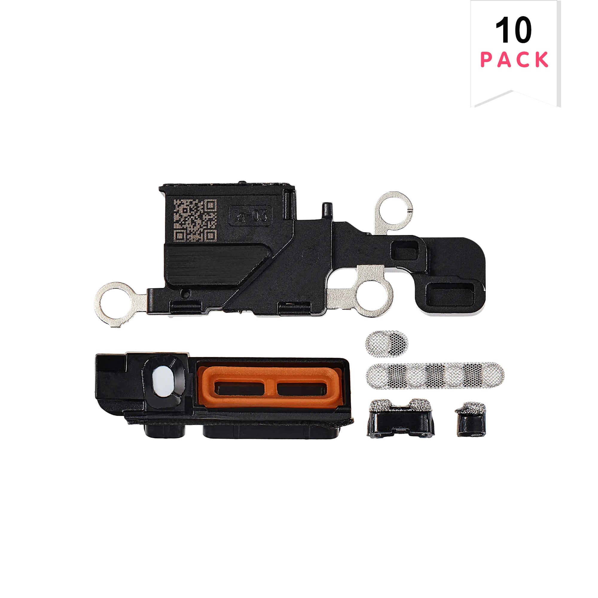 For Apple iPhone 16 Lautsprecher und Mikrofon Mesh Set weiß kompatibel (10pcs)