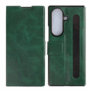Rixus Wallet Case mit Stifthalter für Samsung Galaxy Z Fold 7 Grün