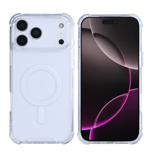 Rixus Anti-Burst Case With MagSafe Compatible For Apple iPhone 17 Pro Transparent