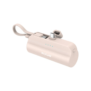 Rixus RXPB98P Mini Click-On Powerbank USB-C 5000 mAh Pink