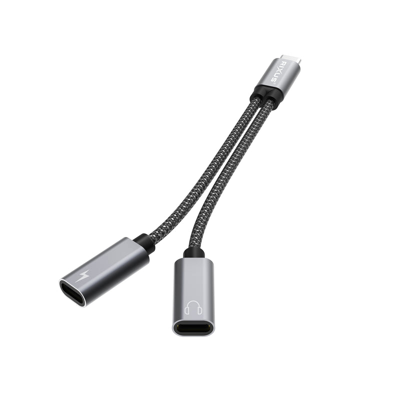Rixus RXMU71 USB-C-Splitter 15 cm Space Grau