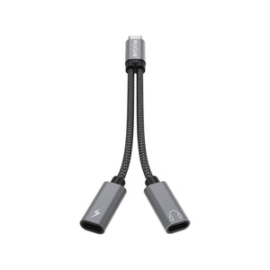 Rixus RXMU71 USB-C-Splitter 15 cm Space Grau