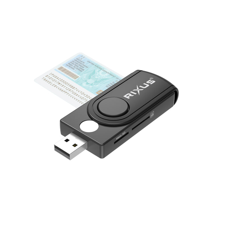 Rixus RXCR31 4-in-1-ID-Smartcard-Lesegerät, schwarz