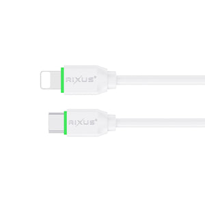 Rixus RXUC18L Fast Charging USB-C To Lightning Connector Cable White