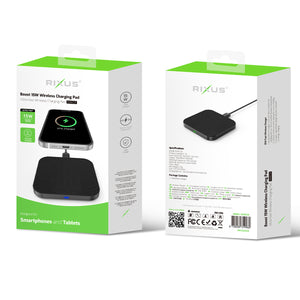 Rixus RXWC25 Boost 15W Wireless Charging Pad Schwarz