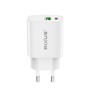 Rixus RX90S Adaptives Schnellladegerät QC 3.0 und PD 20W (Zähleranzeige)