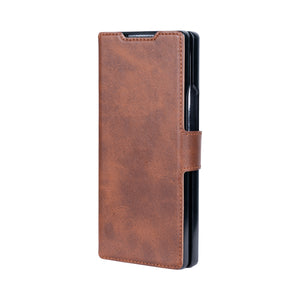 Rixus Wallet Case mit Stifthalter für Samsung Galaxy Z Fold6 Braun