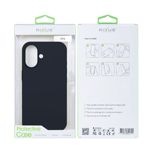 Rixus Soft TPU Handyhülle For Apple 16 Schwarz