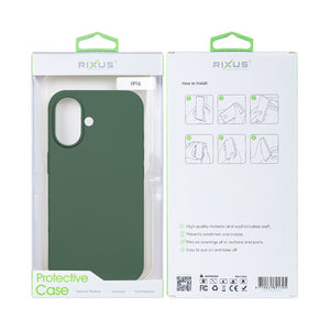 Rixus Soft TPU Handyhülle For Apple iPhone 16 Dunkelgrün