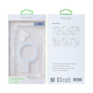 Rixus Anti-Burst Tasche mit MagSafe For Apple iPhone 16 Transparent