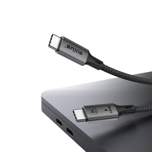 Rixus RXUC01 USB-C 4.0 zu USB-C Kabel 1m 240W Grau