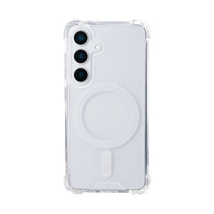 Rixus Anti-Burst Case With MagSafe Compatible For Samsung Galaxy S25 Plus Transparent