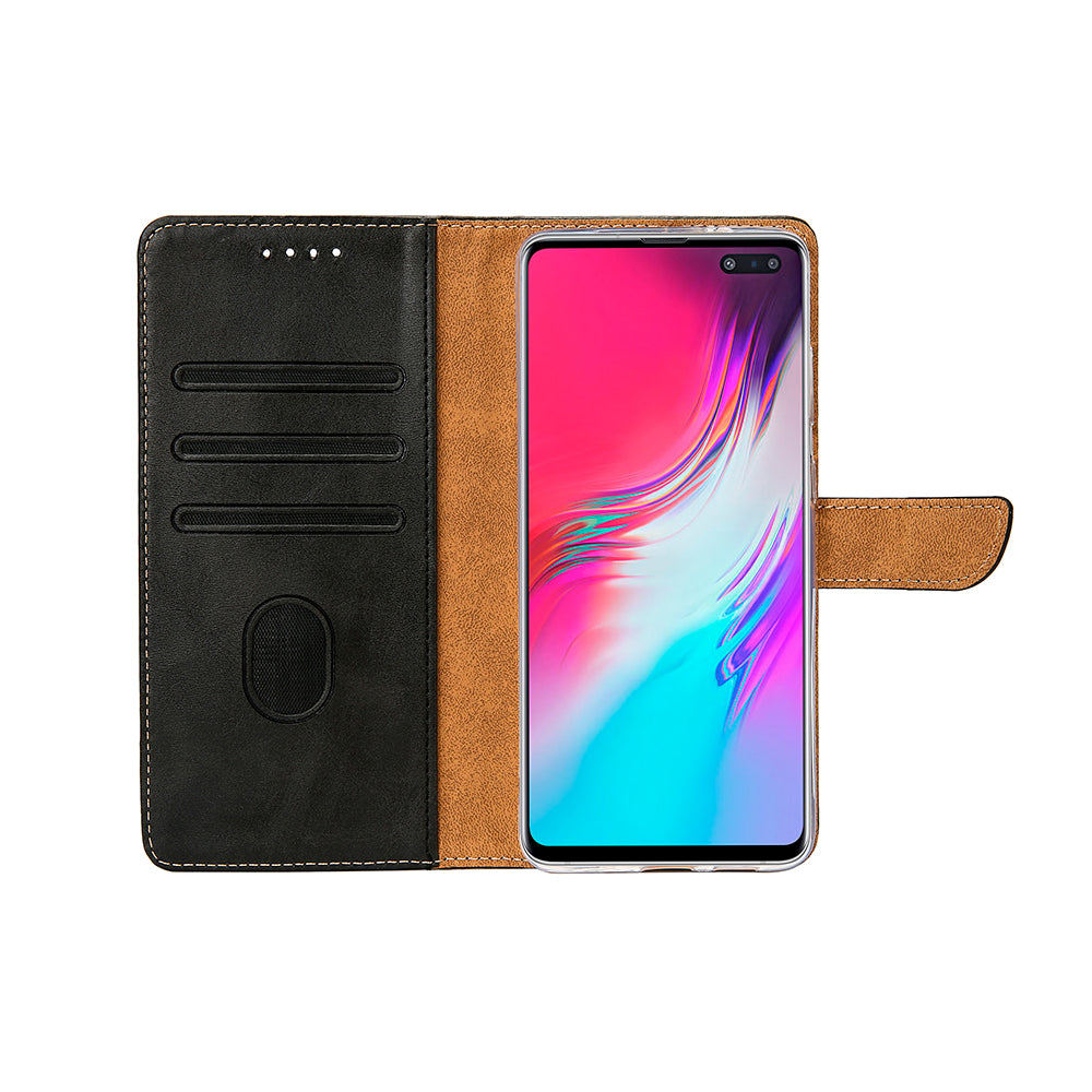 Rixus Bücherregal für Samsung Galaxy S10 Plus Schwarz