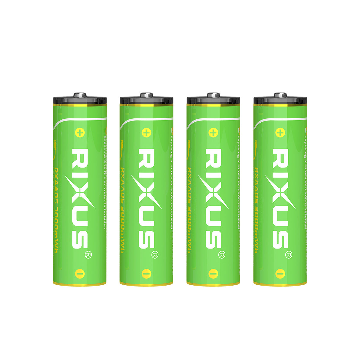 Rixus RXAA05 Wiederaufladbarer AA-Akku 3000mWh mit USB-C Kabel 4er-Pack