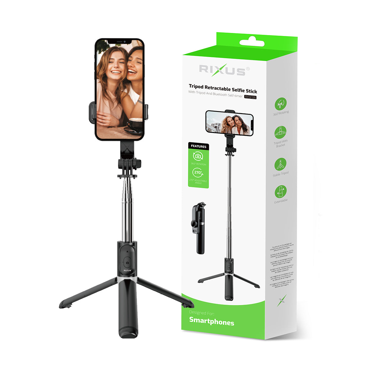 Rixus RXSF06 Bluetooth Selfie Stick Stativ Universal
