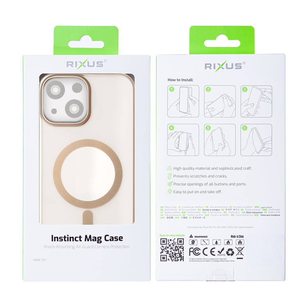 Rixus Instinct Mag Fall For Apple iPhone 15 Desert Titanium