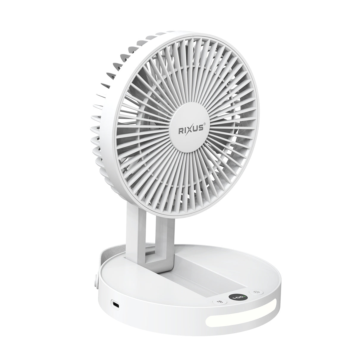 Rixus RXBF03 Tragbarer Akku-Desktop-Ventilator Weiß