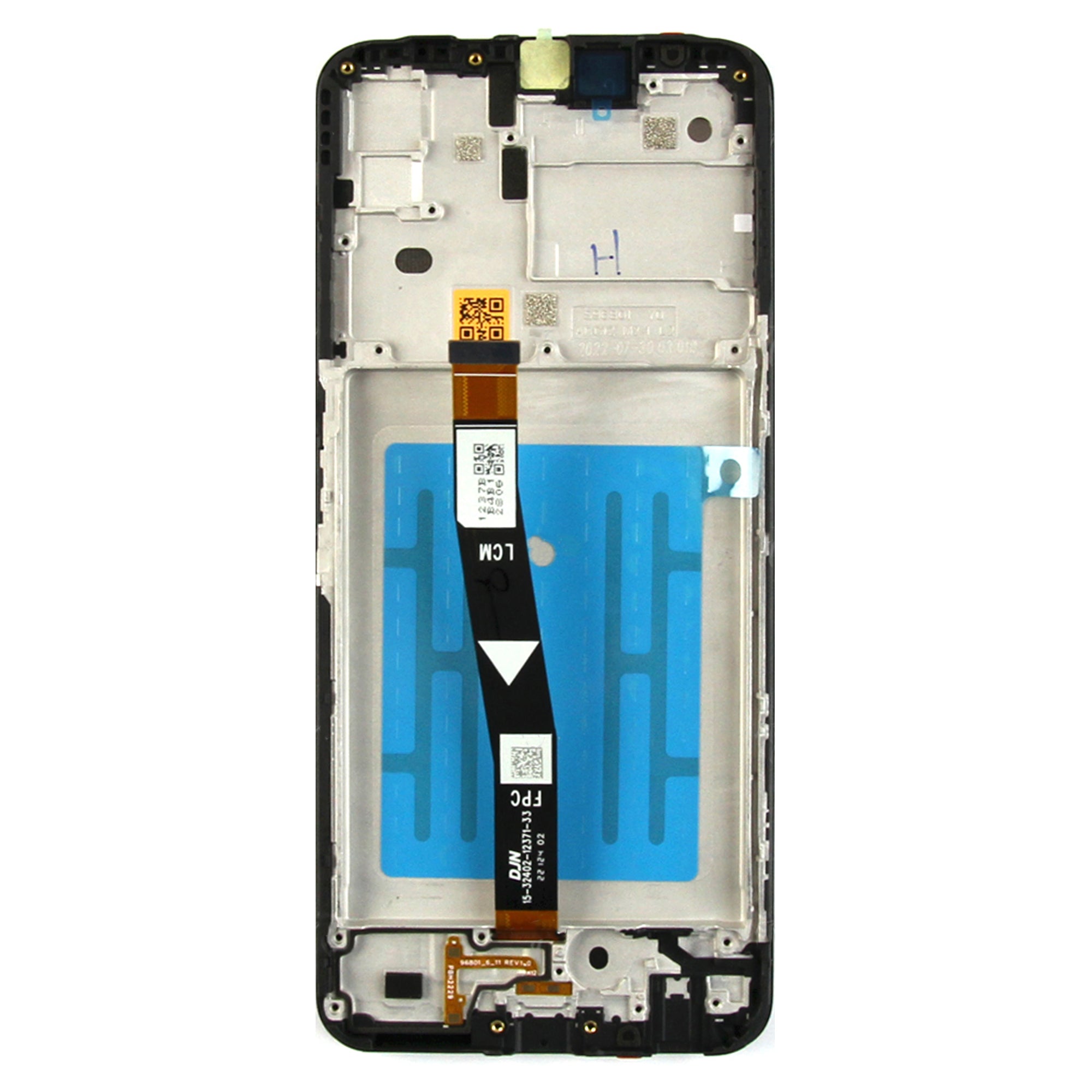 Samsung Galaxy A22 5G A226B Display und Digitizer mit Rahmen Schwarz Service Pack