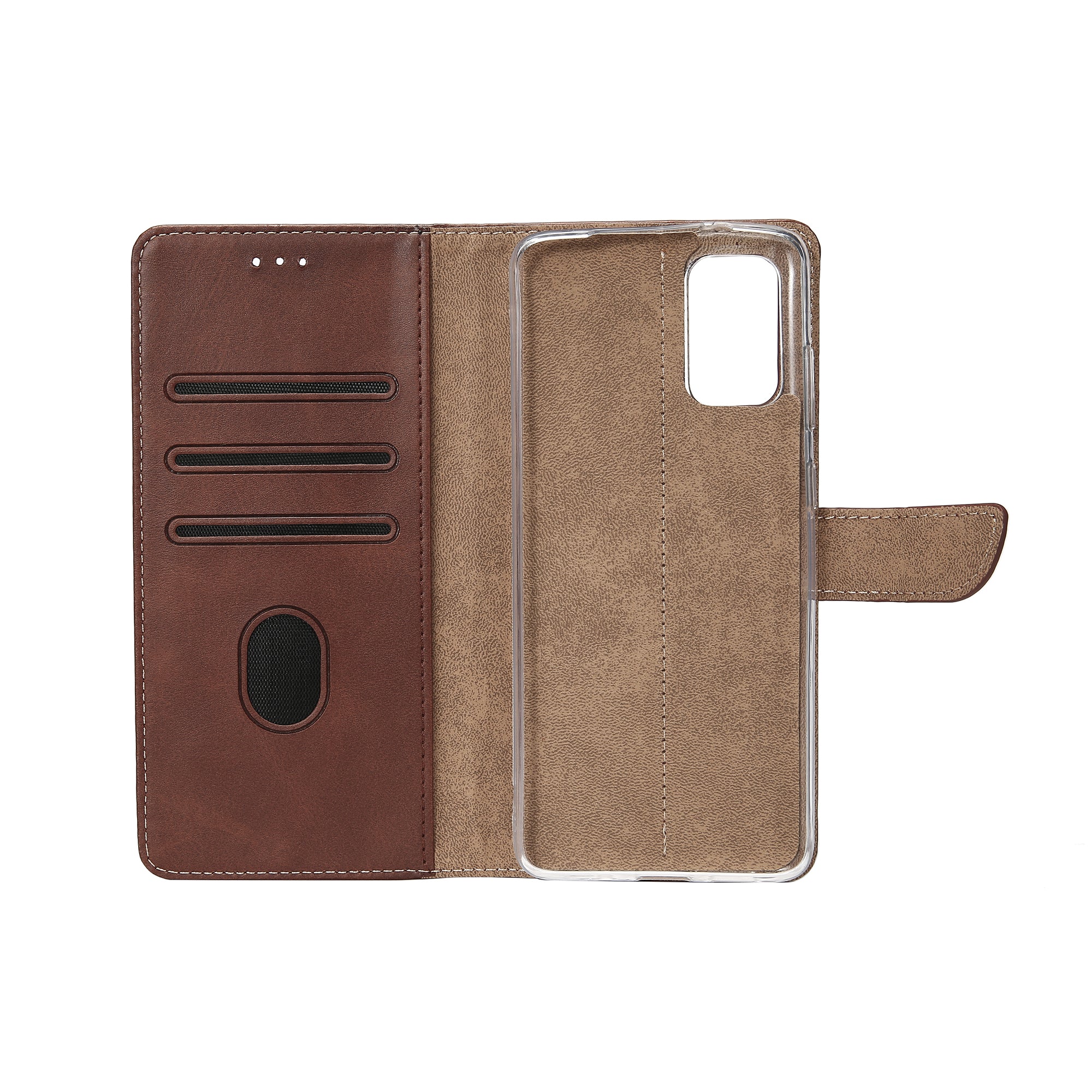Rixus Bookcase For Samsung Galaxy A72 Brown