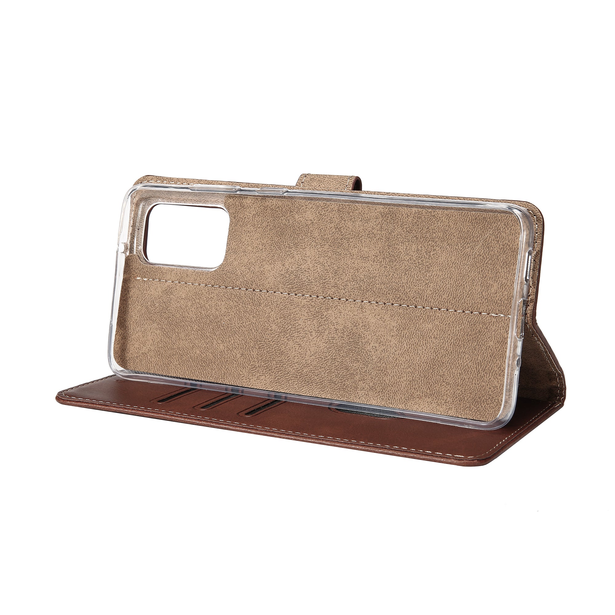 Rixus Bookcase For Samsung Galaxy A72 Brown