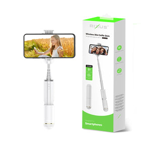 Rixus RXSF30A Mini Integrierter Selfie Stick Bluetooth Weiß