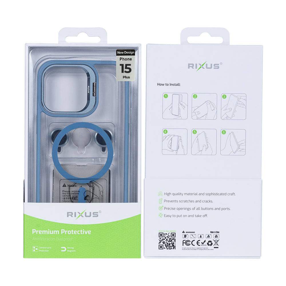 Rixus Classic 03 Tasche mit MagSafe For Apple iPhone 15 Plus Hellblau