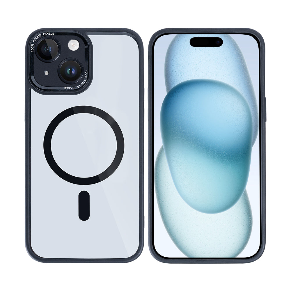 Rixus Classic 04 Tasche mit MagSafe For Apple iPhone 15 Plus Schwarz