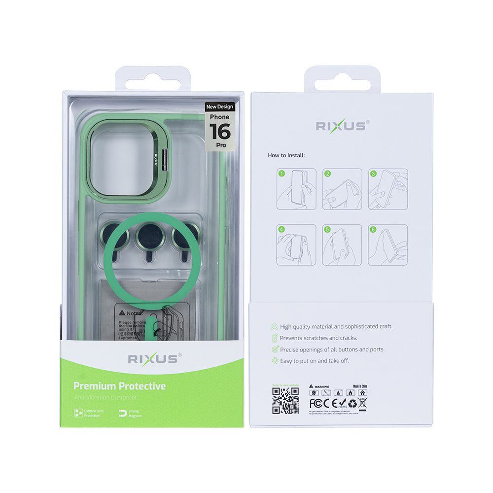 Rixus Classic 03 Tasche mit MagSafe For Apple iPhone 16 Pro Hellgrün