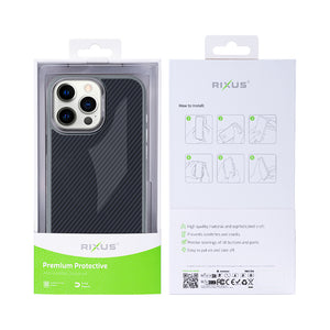 Rixus Mag Carbon mit MagSafe For Apple iPhone 15 Pro Titanium Grau
