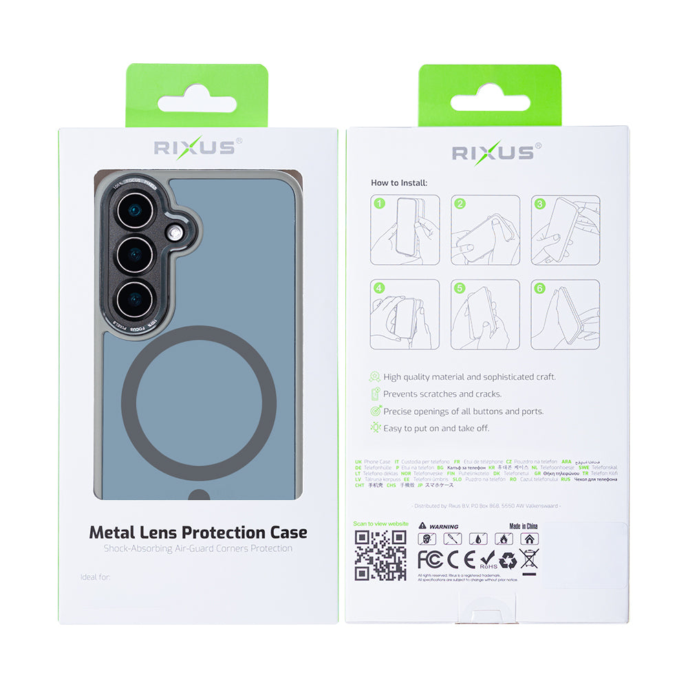 Rixus Classic 04 Gehäuse mit MagSafe für Samsung Galaxy S25 Plus Titanium Grau