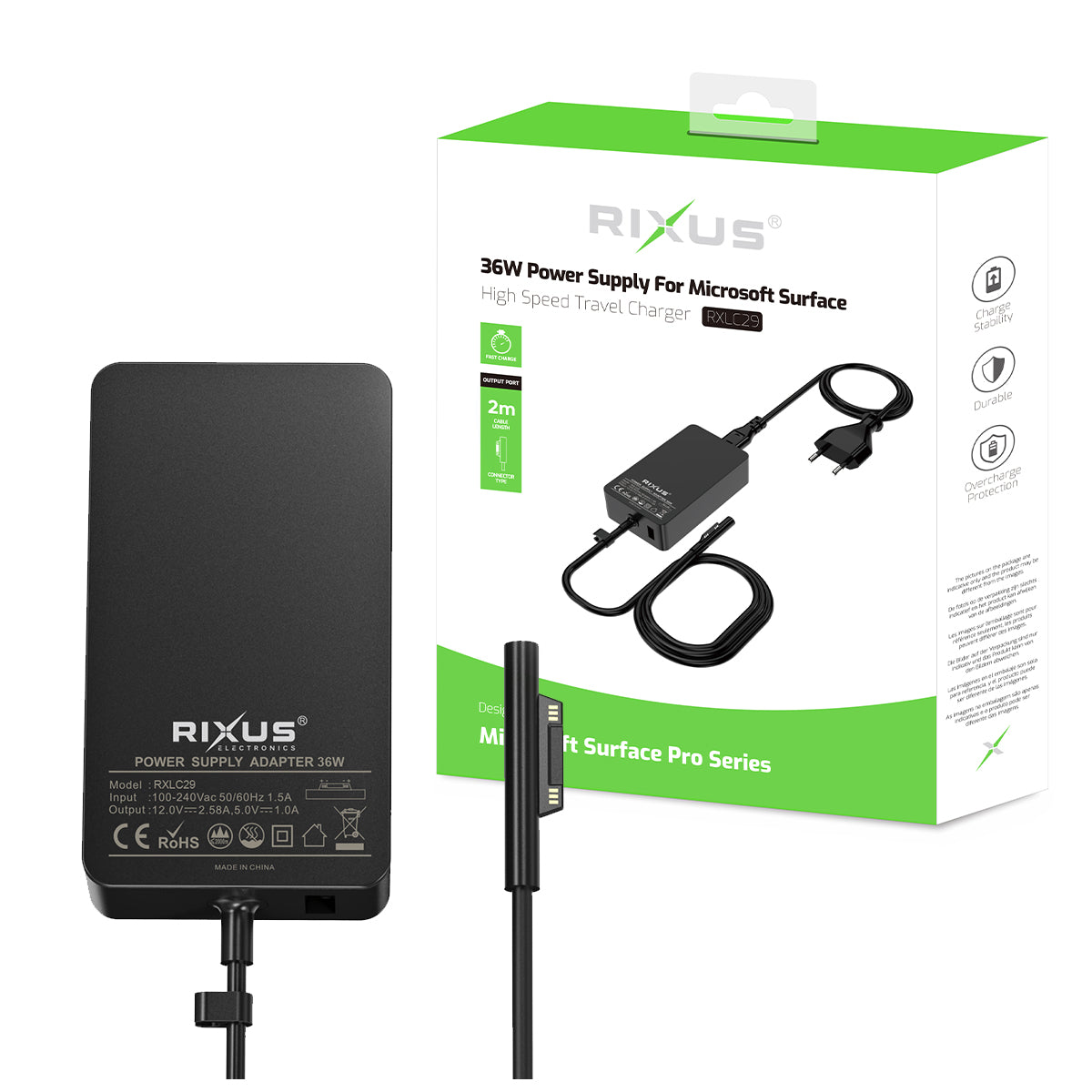 Rixus RXLC29 Microsoft Surface Ladegerät 36W