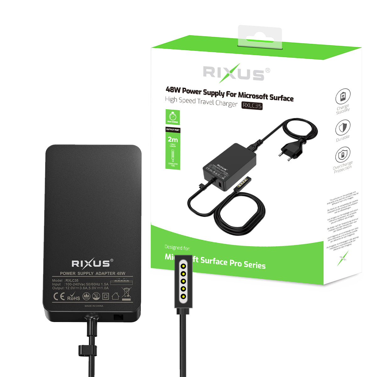 Rixus RXLC35 Microsoft Surface Ladegerät 48W