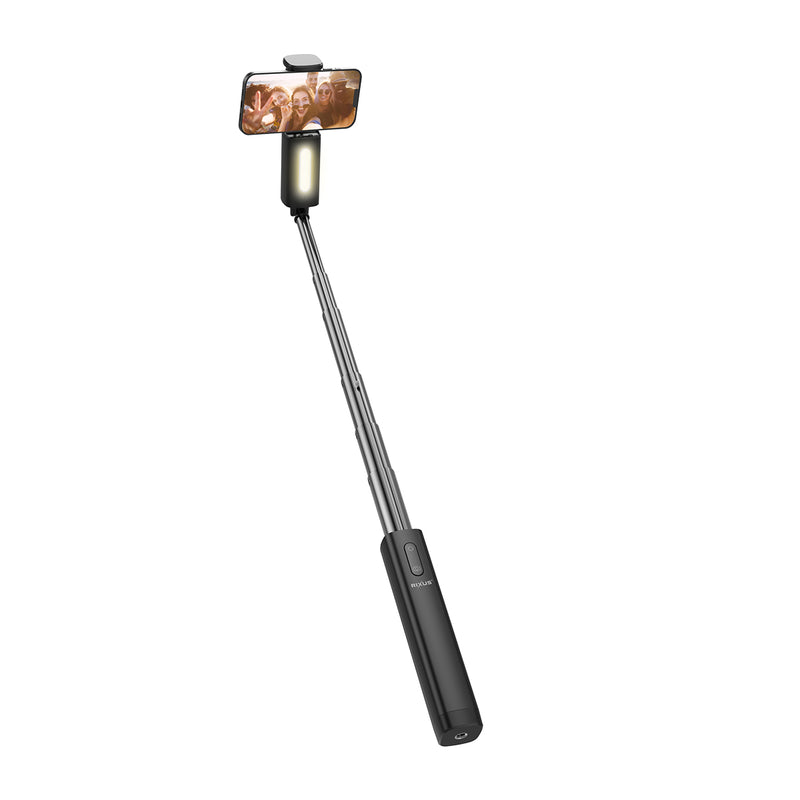 Rixus RXSF31 Integrierter Selfie Stick mit LED Lichtern Schwarz