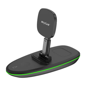 Rixus RXWC43 3 in 1 Foldable Wireless Charger Station