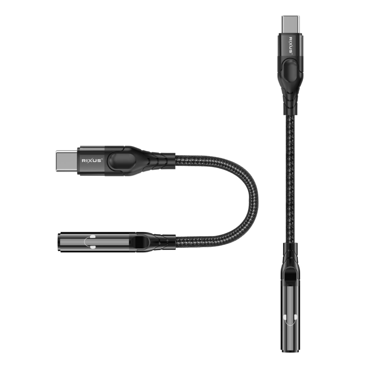 Rixus RXMU36C Adaptateur audio USB-C vers 3,5 mm femelle 10 cm